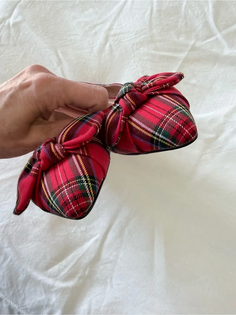 J. Jill | Woman’s 9.5 | Red Simone Tartan Plaid Flats | Bows Preppy Slip On